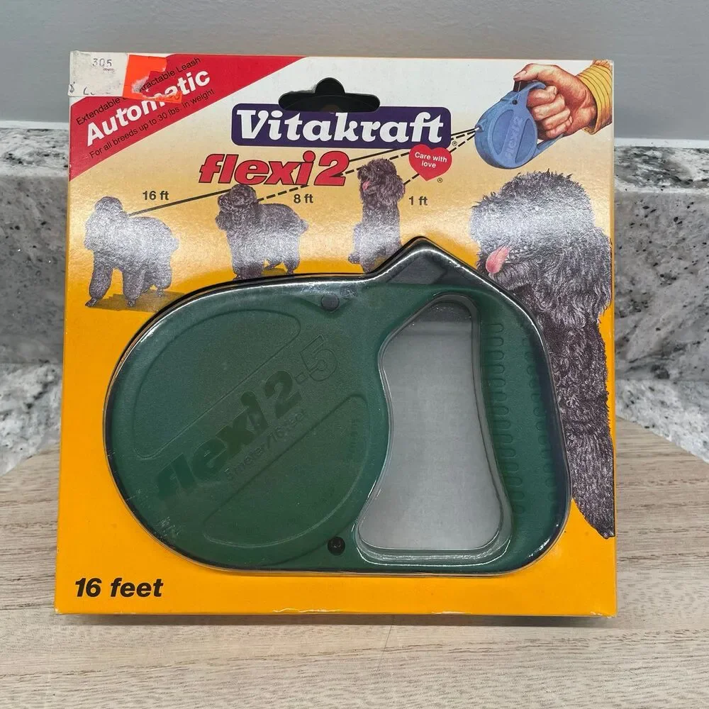 Vitakraft Flex 2 Retractable Dog Leash - 16ft - Small/Medium Dogs - NIB